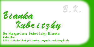 bianka kubritzky business card